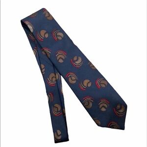 Givenchy Silk Blue Retro Print Neck Tie